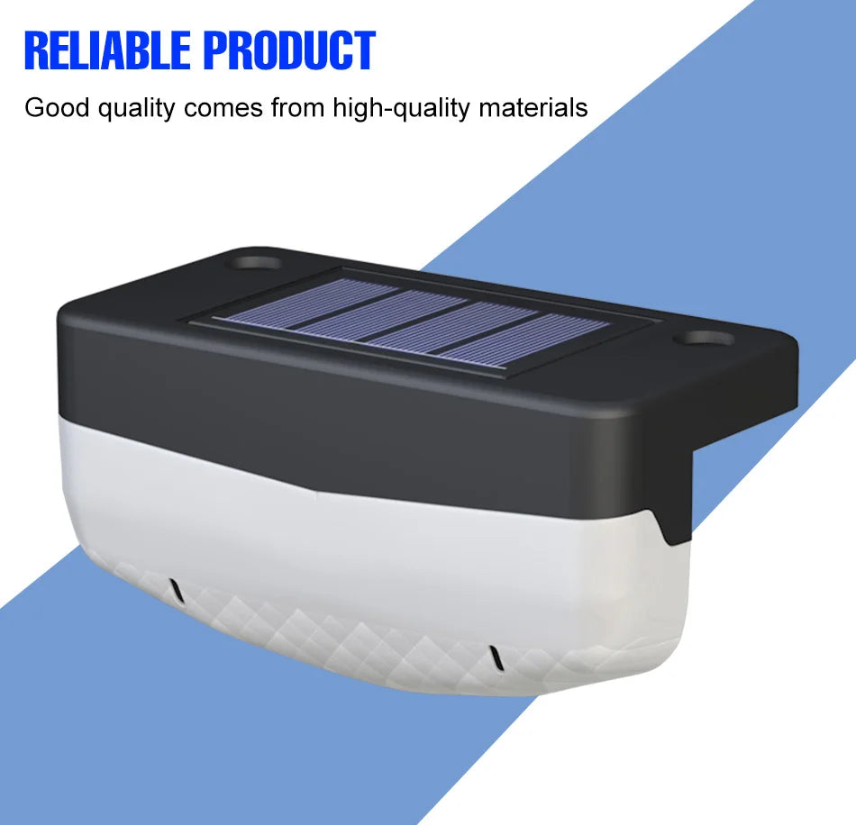 Solar LED Lamp Outdoor Stairs Step Lights Waterproof Garden Courtyard Railing Fence Corridor Atmospheric Decoration Lighting