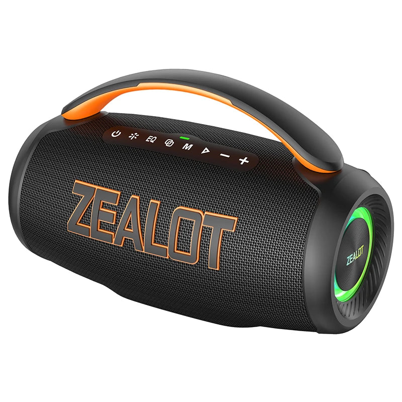 Zealot-P12 Speaker 60W Portable Bluetooth Speaker with IPX6 Waterproof, Comfortable handle,Controllable lighting,TF,USB