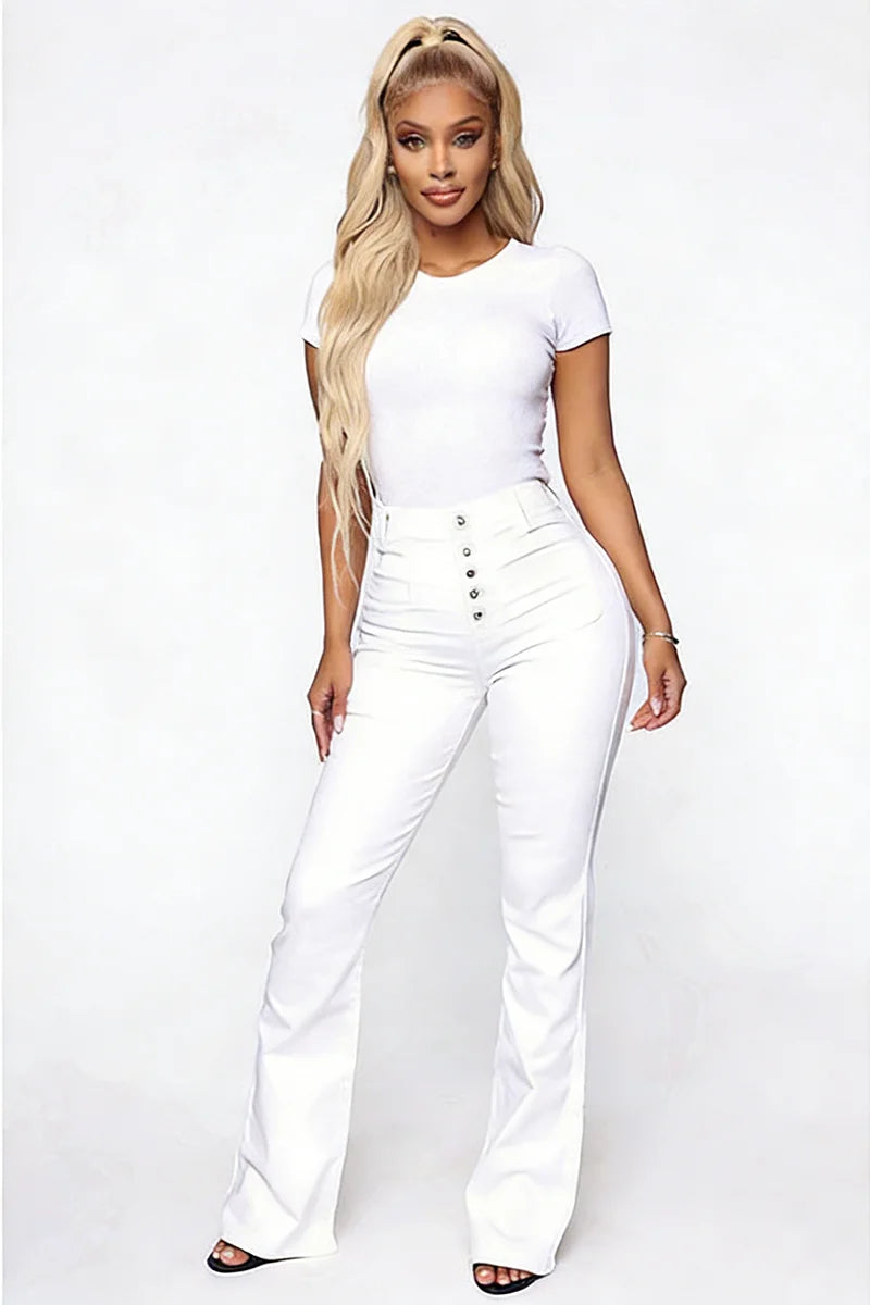 2026 New Women's Street Style Washed Jeans American European Button Flap Pocket High Waist Casual Denim Pants