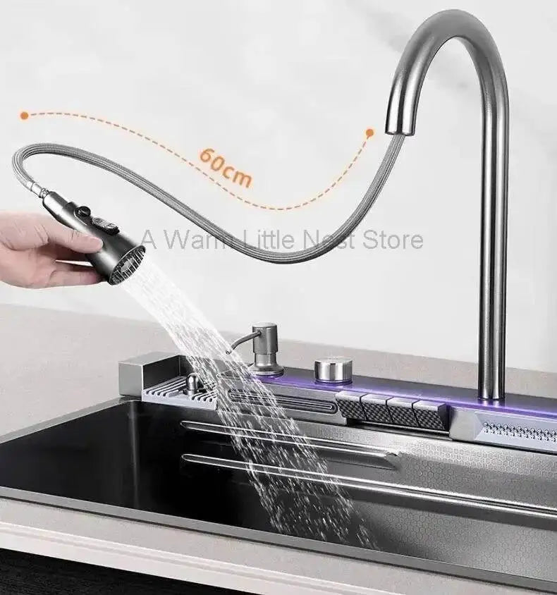 Smart Creative Kitchen Sinks for Apartments Modern Metal Multi-functional Sinks Luxury Household Kitchen Sinks for Rental Houses