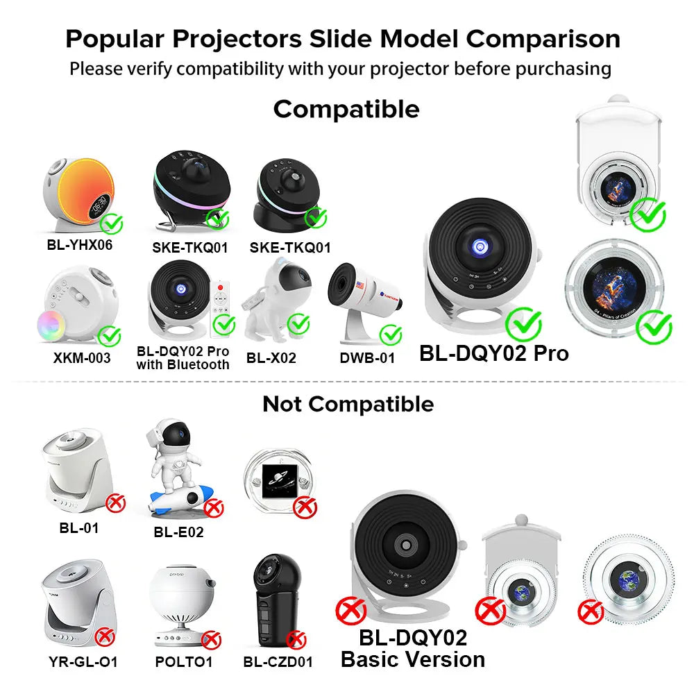Christmas Galaxy Projector Film Disc Set 6Pcs HD Projection Slides Replacement Discs for Star Projector Galaxy Projector Exclude