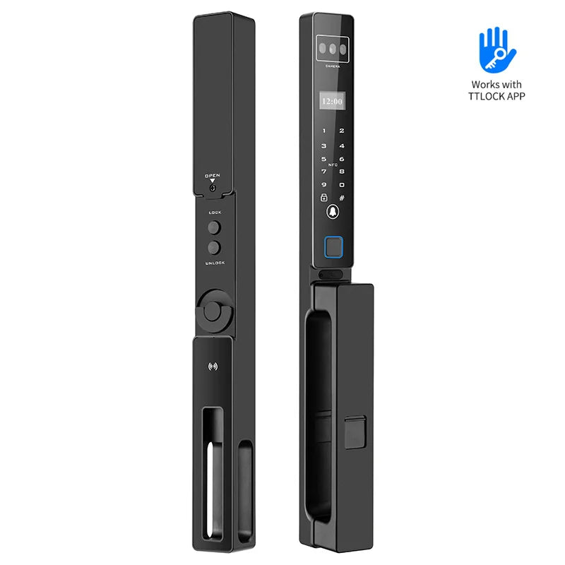 Automatic Password Fingerprint Facial Recognition Smart Lock Broken Bridge Aluminum Fingerprint Lock Sliding Door Password Lock