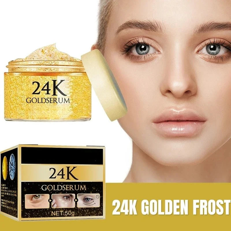 24K Gold Face Serum Fade Dark Circles Fine Line Anti Aging Cream Smoothing Nourishes Firming Lifting Brighten Skin Care Essence