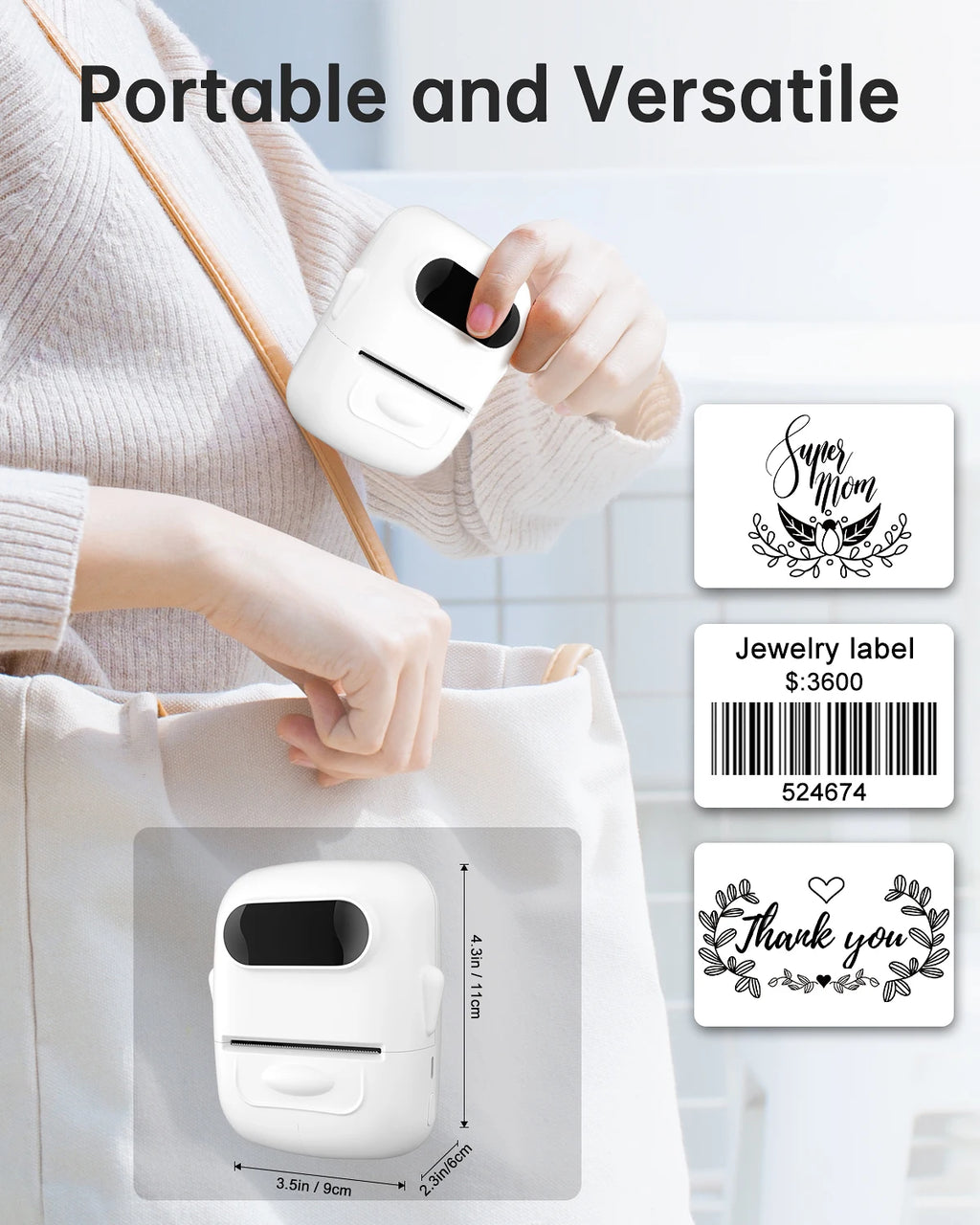 Marklife P50 Bluetooth Mini Portable Thermal Label Maker Printer, Wireless Barcode Price Tag Sticker Printer For Small Business