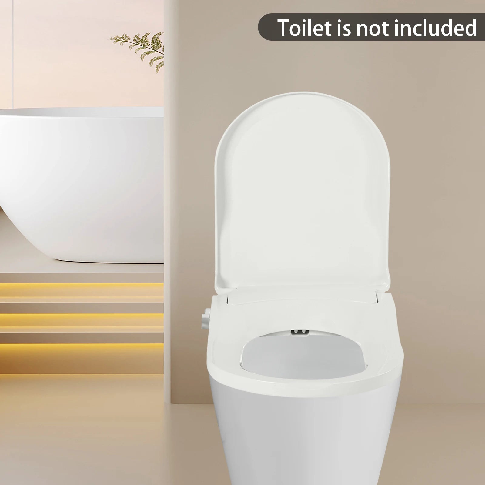 Non-Electric Bidet Toilet Seat Toilet Bidet Lid Fits Elongated Toilets, Dual Nozzle D-shaped with Cleaner Flush Hose