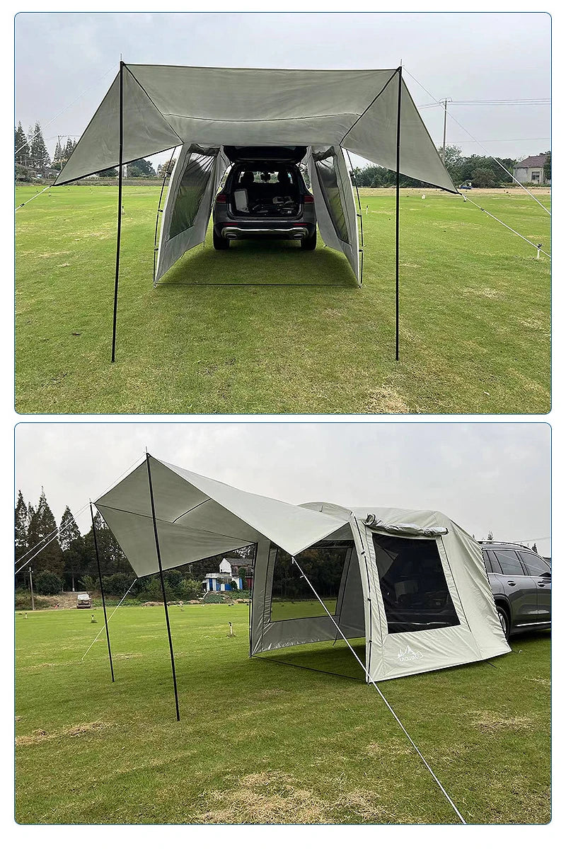 Outdoor SUV Car Camping tent Portable Waterproof Tent 3-4 people Dome Extension tent Sunshade Tunnel style tent,Large tent.