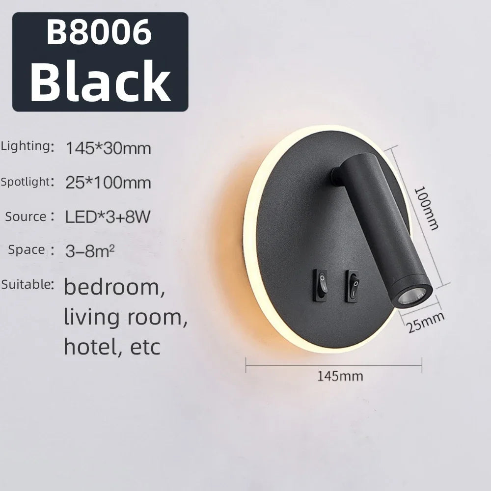 Rotatable Wall Lamp 3W 6W 9W 10W Modern LED Wall Light Home Decoration Angle Adjustable Bedroom Bedside Sconce Lamp for Home