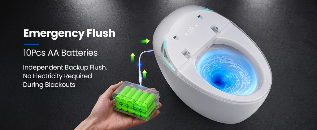 Sanyipace Oval Smart Toilet Spa Bidet Instant Hot Water Rear Feminine Wash Self-cleaning 110V GFCI Full Safety Protection Toilet
