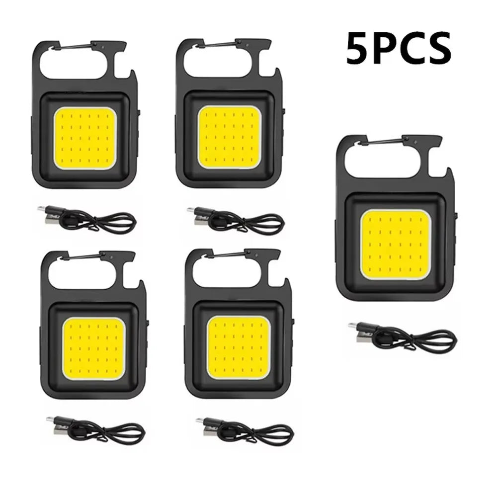 Home 3 Lighting Modes for Camping Super Bright MINI COB Keychain Flashlight Charging Lamp Camping Lights with Magnet
