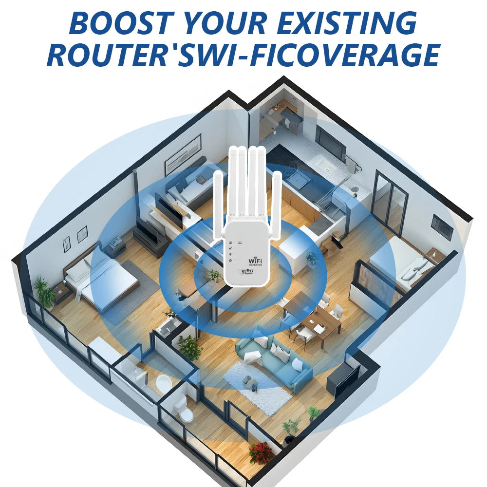 Dual Band 1200Mbps Wireless WiFi Repeater 2.4G 5G Signal 802.11ac Long Range Extender Amplifier Router EU US Plugs WIFI Booster