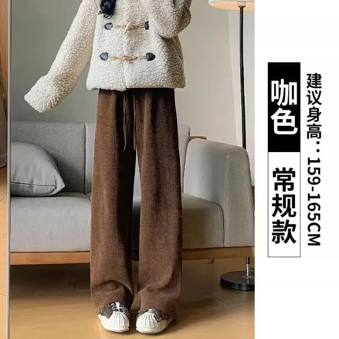 New Slim and Loose Straight for Women's High Waist Casual Pants