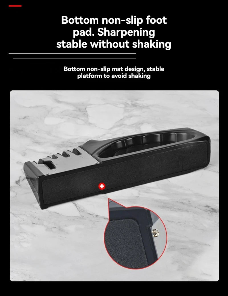 Multifunctional Kitchen Knife Sharpener 4 Segments Portable with Non-slip Base Household Essential Gadgets for Sharpening Knives