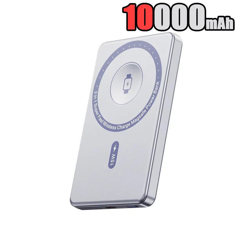 50000mAh Magnetic Power Bank PD20W Super Fast Charging Large Capacity Wireless External Battery for iPhone Huawei Watch