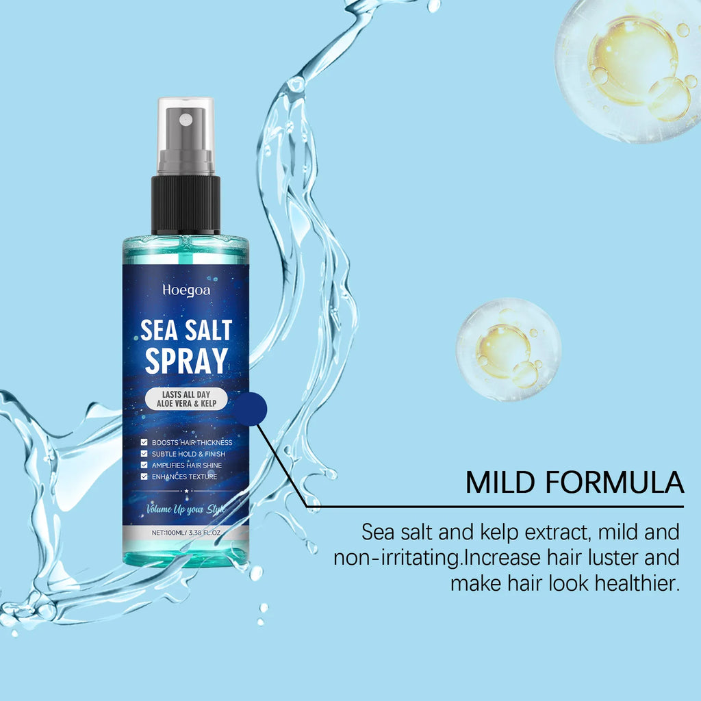 Hoegoa Sea Salt Hair Styling Spray Long Lasting Enhance Curl Moisturizing Lightweight Gentle Ingredient Hair Volume Spray 100ml