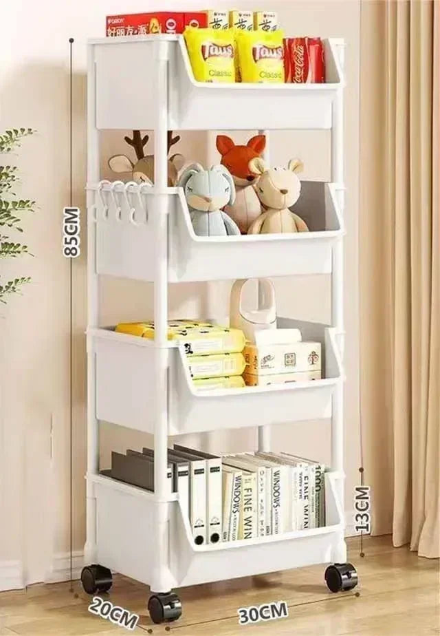 Trolley Bookshelf Kitchen Storage Rack Kitchen Corner Narrow Slit Storage Living Room Cabinet Bathroom Home Organizer Gifts