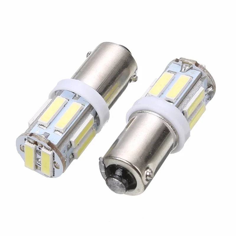 2pcs BA9S T4W LED Car light bulb Wedge 10SMD 7070 Chip Led interior Car LED Parking DRL License Plate light White 12V