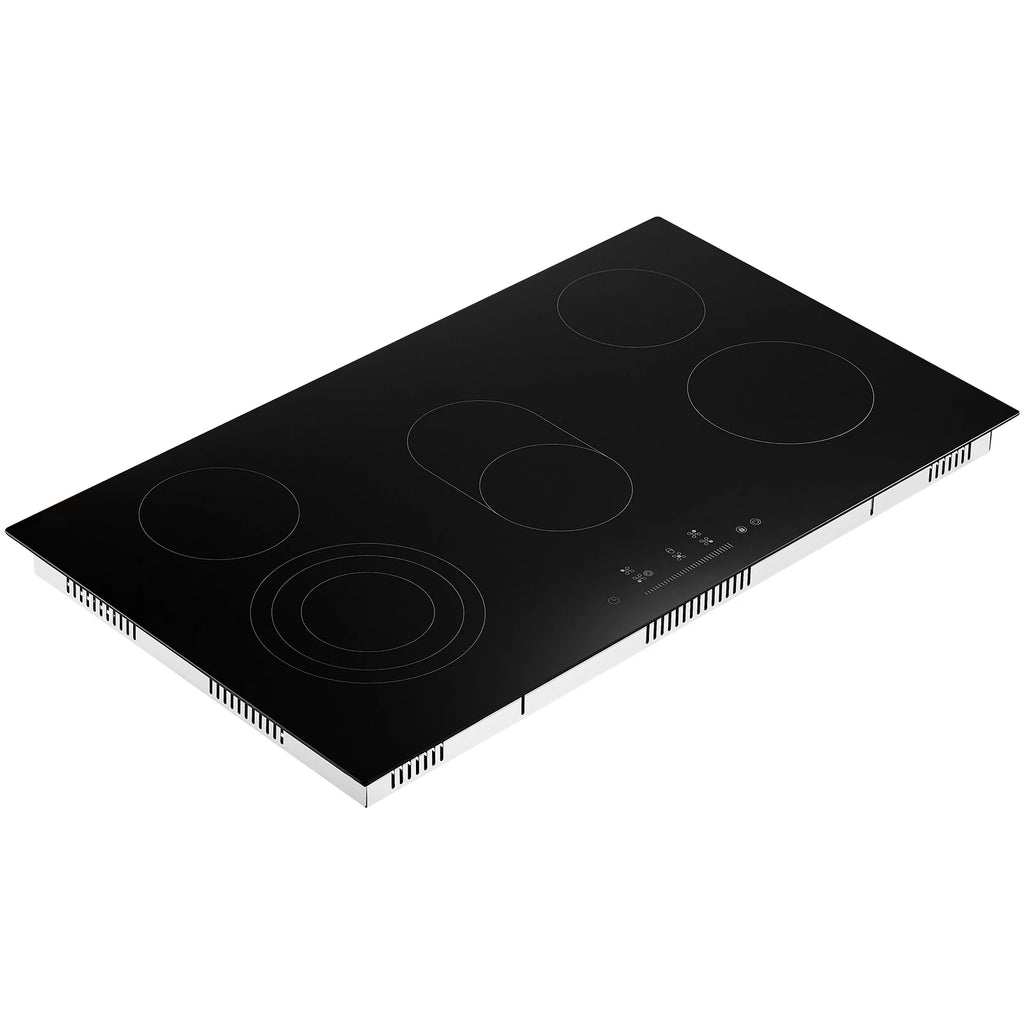 SucceBuy Electric Cooktop Built-in Electric Stove Top Ceramic Top Radiant Cooktop w/ Glass Panel Touch Control Timer Child Lock
