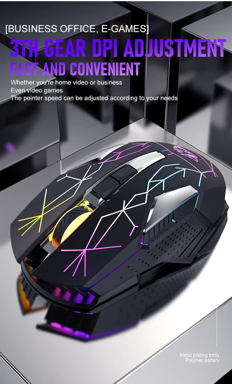 Ziyoulang X18 Wireless Charging Mechanical Mouse RGB 2400dpi Esports Gaming Mouse Pc Office Laptop Gaming Computer Free Wolf X18
