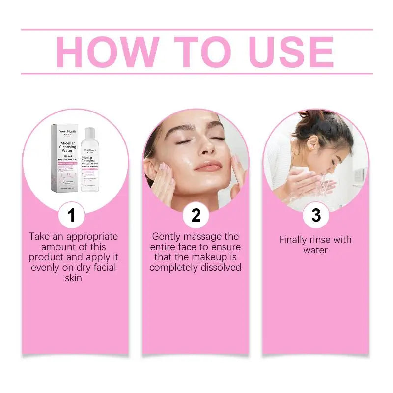Micellar Water Pore Cleansing Deep Makeup Remover Gentle Hydrating for Eye Lip Face Care