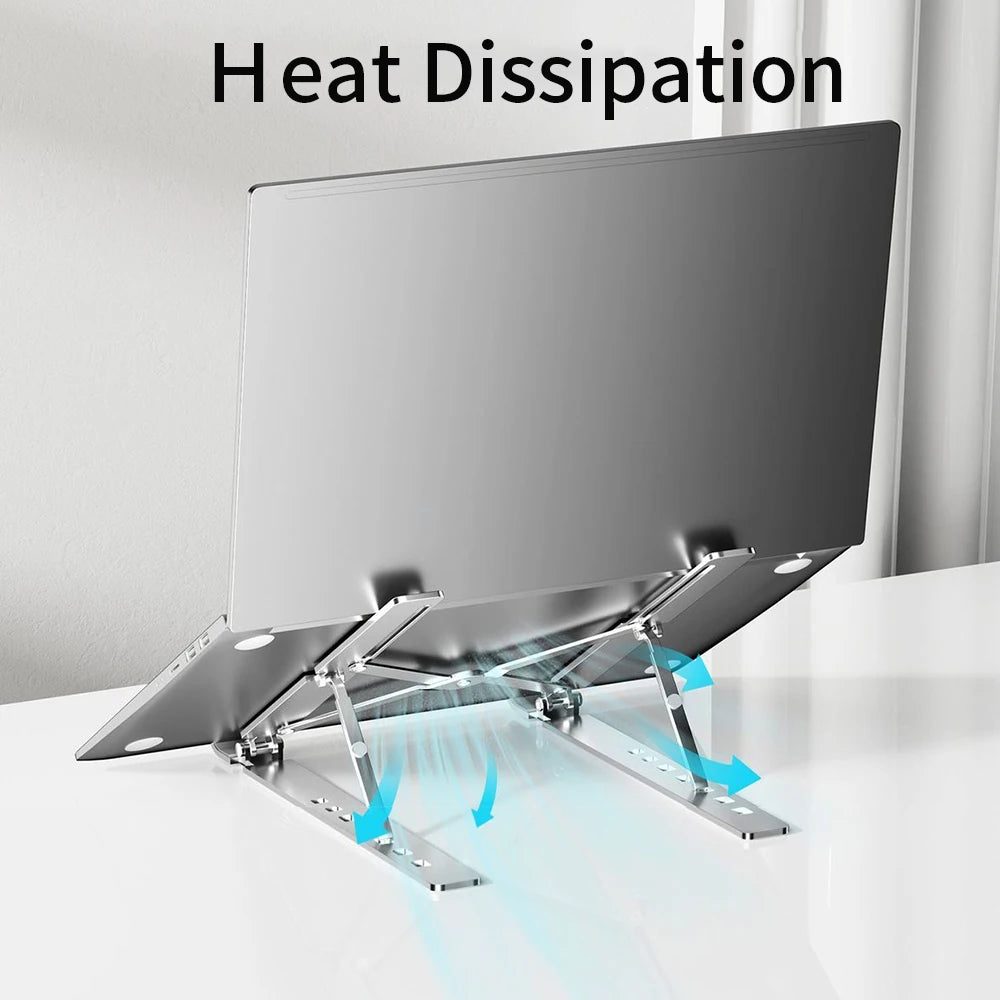 Laptop Stand for Desk, Metal MacBook Stand,Computer Riser for Desk, Foldable Adjustable Notebook Holder for10-15.6 Inch Laptops