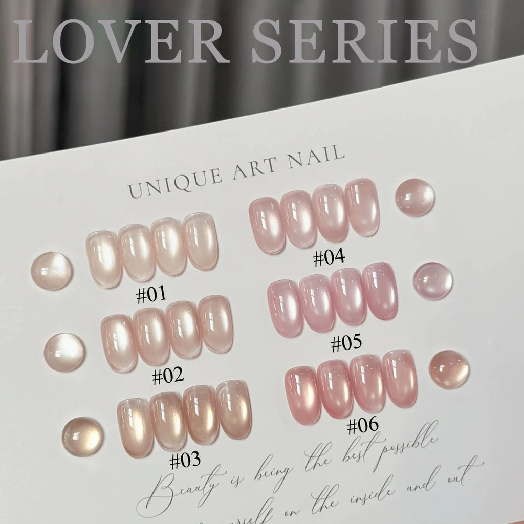 1-4pcs WS Autumn Winter Nails Pink Gold Cat's Eye Gel Nail Polish Glue Super Flash Golden Pink Porcelain White Glass Beads Gel