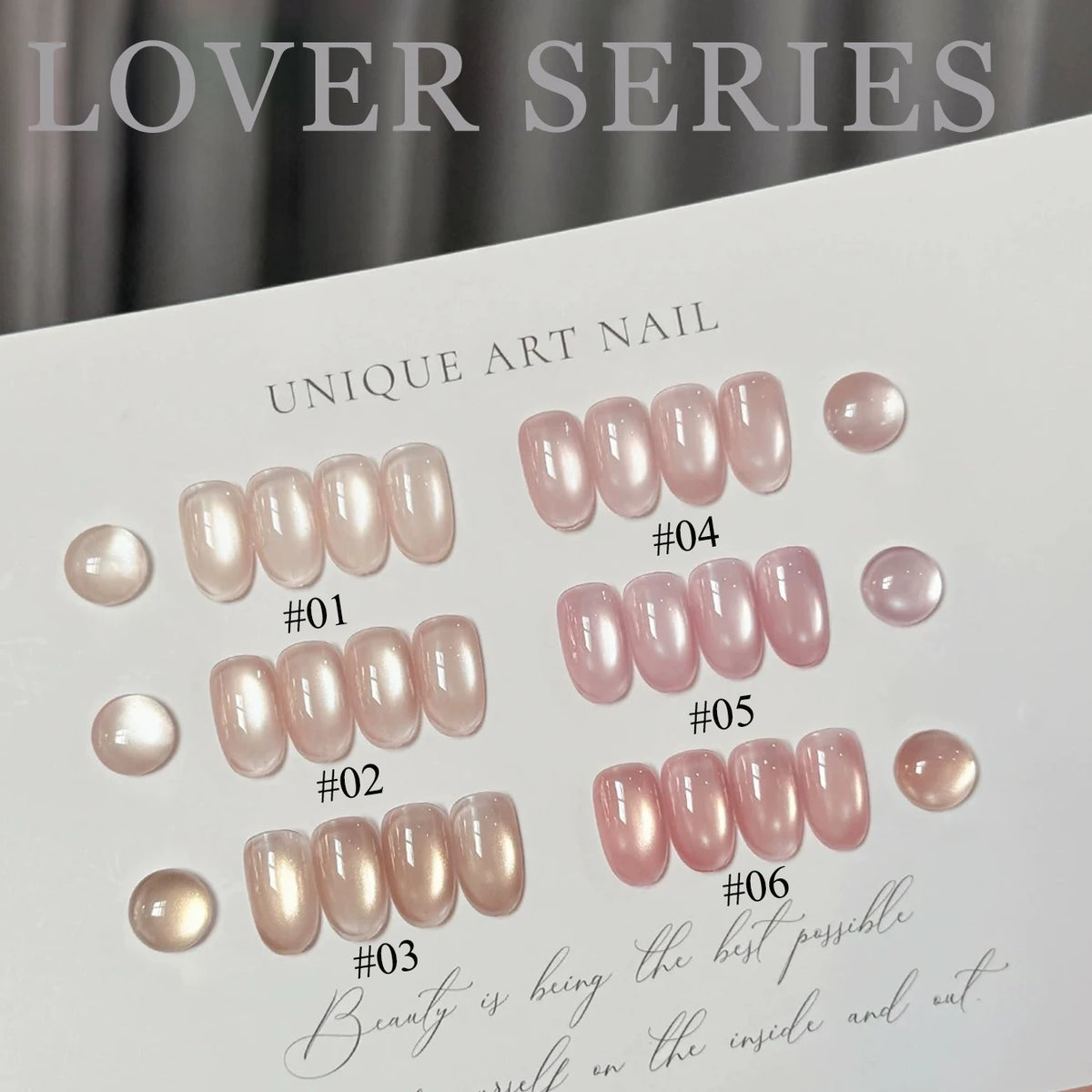 1-4pcs WS Autumn Winter Nails Pink Gold Cat's Eye Gel Nail Polish Glue Super Flash Golden Pink Porcelain White Glass Beads Gel
