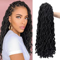18/24 Inch Goddess Faux Locs Crochet Hair 6 Packs/Lot Soft Gypsy Locs Wavy Crochet Braids Dreadlocks 3 Tone Curly Wavy Synthetic
