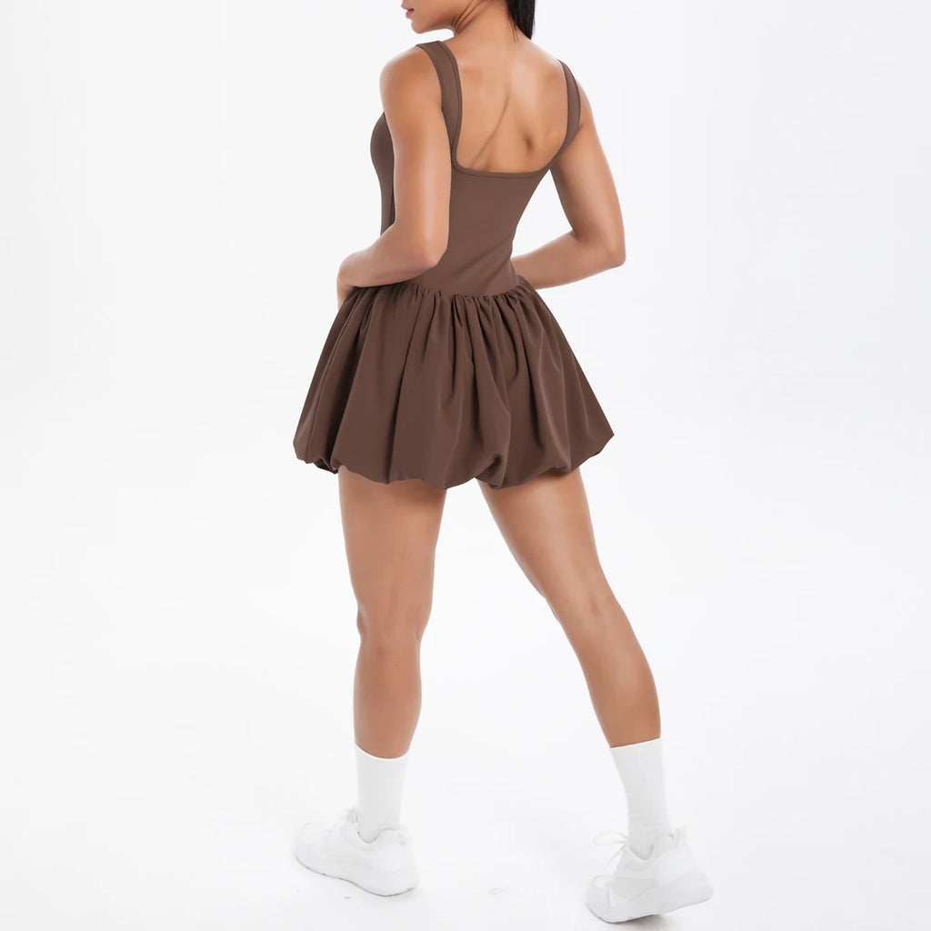 Athletic Yoga Fitness Dress Fitness High Stretch Slim Double Side Non-slip Women's Sports Dresses
