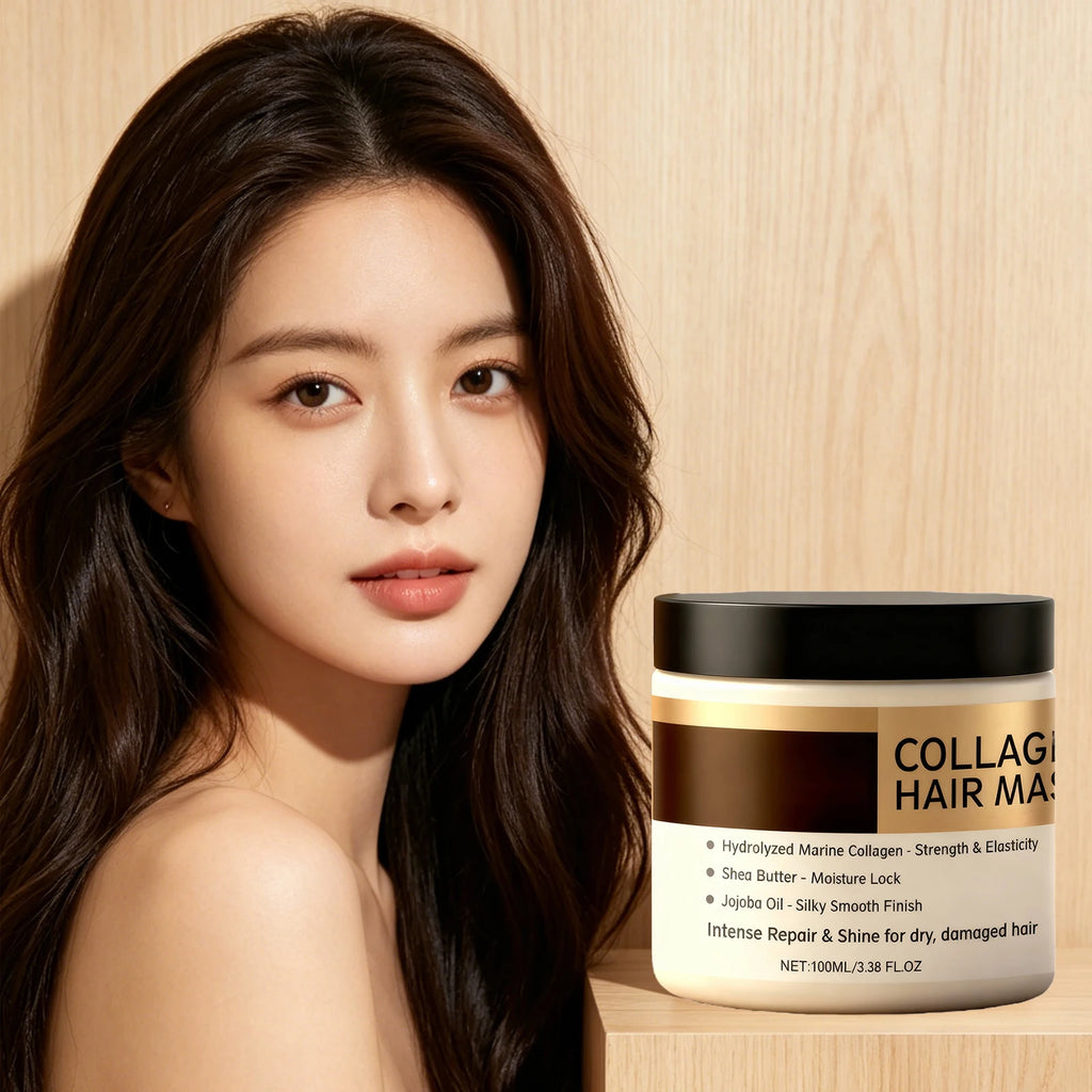 Collagen Hair Mask Gentle Moisturizing Oil Control Enhances Softness Strengthen Hair Roots Repair Damaged Revitalize Hair Care