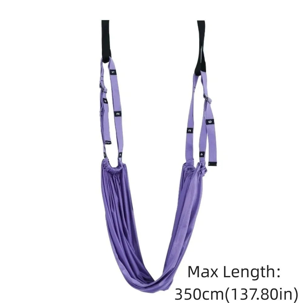 Adjustable Women Aerial Yoga Strap Elastic Stretch Door Hanging Aerial Yoga Hammock Swing Anti-Gravity Resistance Auxiliary