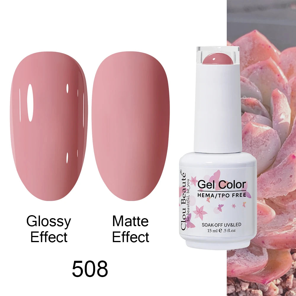 Clou Beaute HEMA TPO FREE Caramel Brown Wine Red Coffee Gel Nail Polish High Pigment Autumn Nail Art Full Coverage UV Varnish