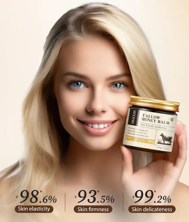 120g Beef Tallow Paste Deeply Moisturizer Brightening Wrinkle Remover Grass Fed Tallow Wild Honey Face Body Cream Skin Car