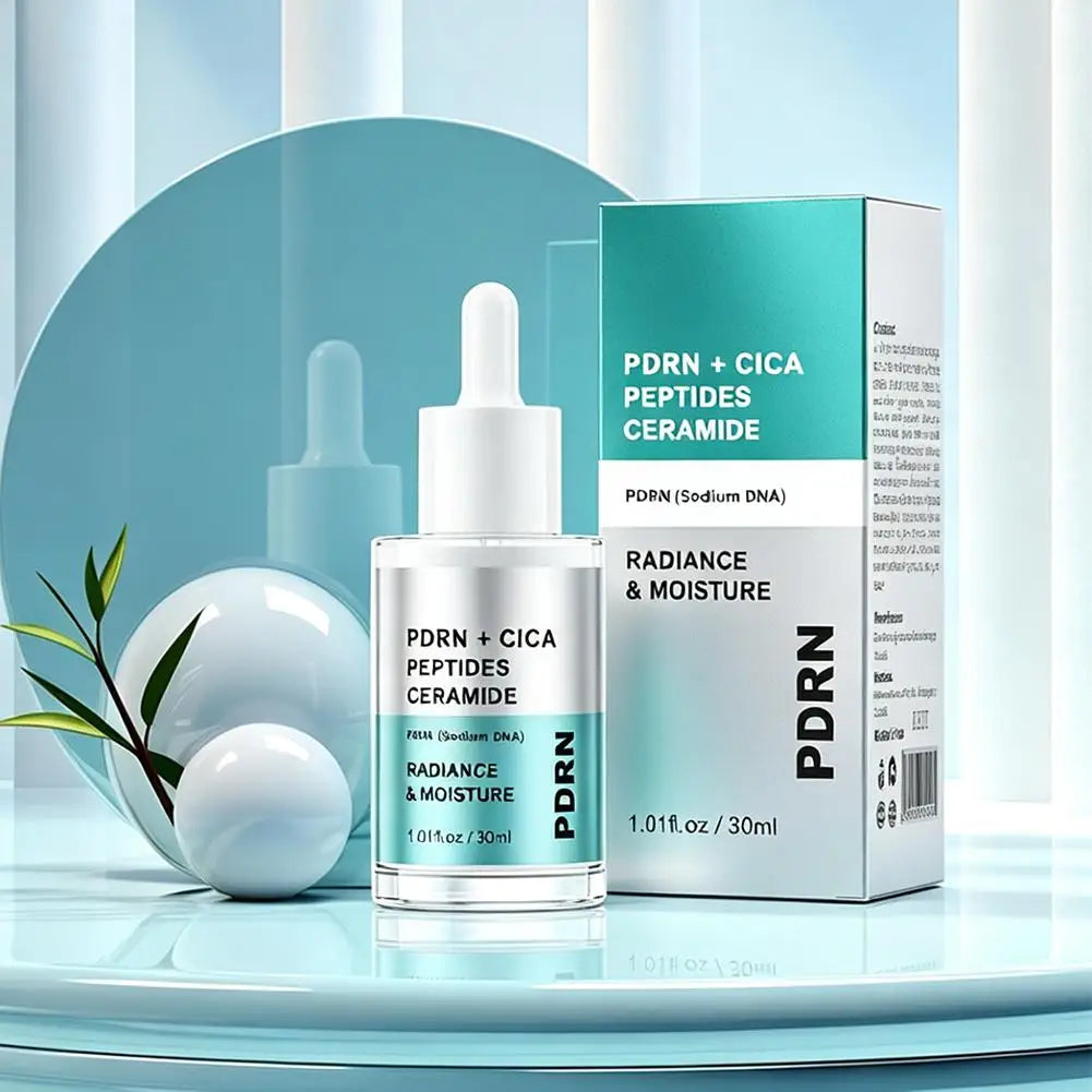 PDRN Skin Care Set Peptide Collagen Ampoule Essence Firming Deep Moisturizing Anti-Aging Serum SPF50 PA++++ Glow Sunscreen