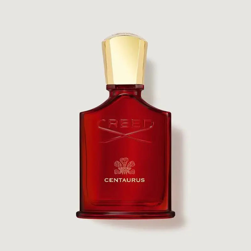 Creed Centaurus EDP with iconic red bottle. Spicy woody base enriched with smoky layers. Solid and steady aroma with great lasting power. A mature fragrance for lovers of deep, grounded scents.