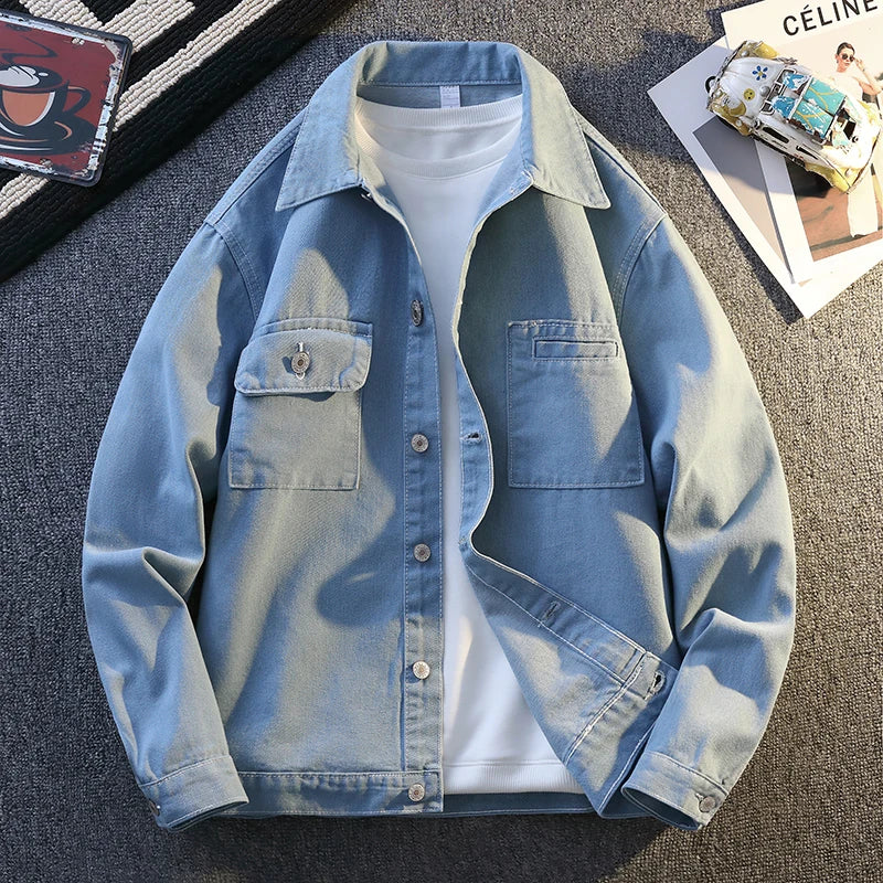 Man Coat Classic Denim Jackets For Man Relaxed Fit Streetwear Lightweight Comfortable Modern Design