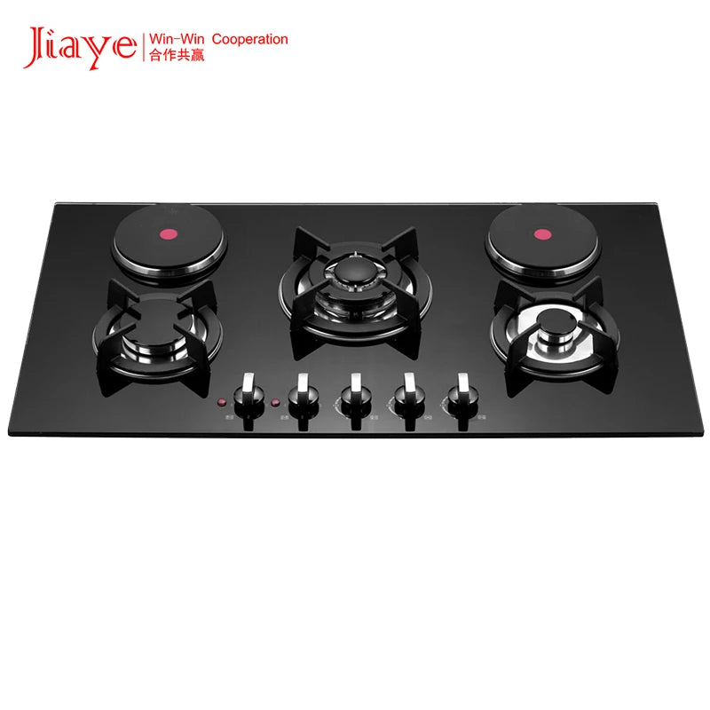 Home Kitchen Cooking Appliances 4 Burner Built in Gas Stove Cooker With Glass Top Gas and Electric Hob