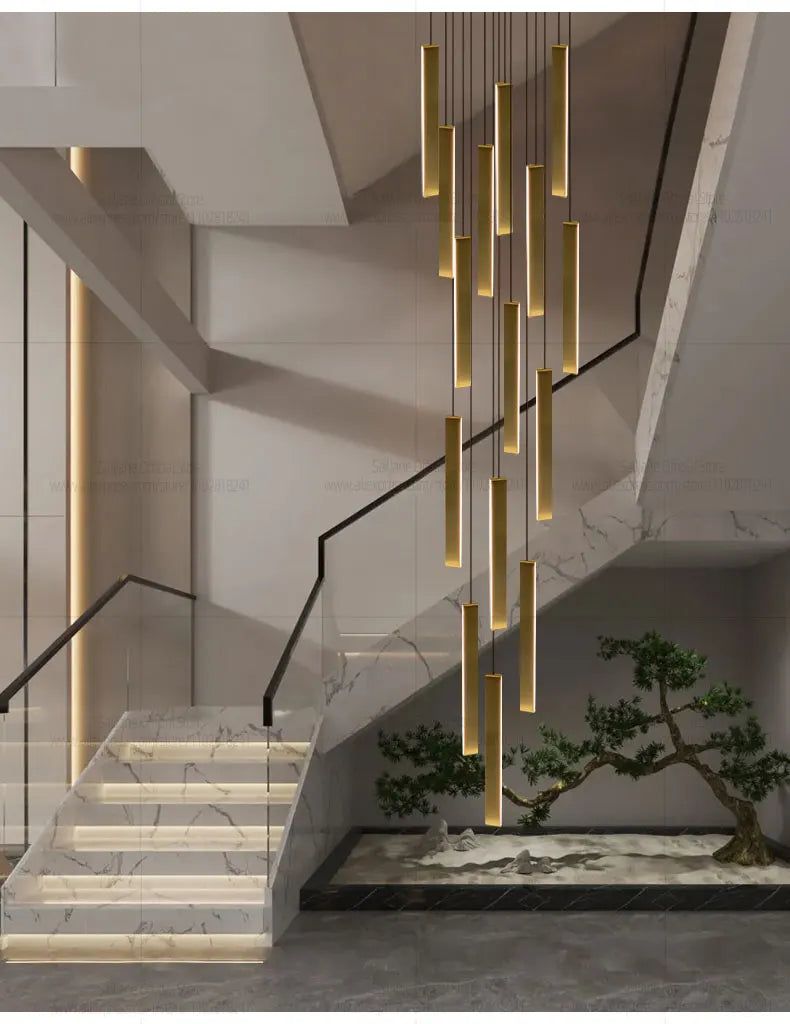 Modern Stair Chandelier Indoor Lighting Ceiling Lamp Attic Room hanging Light LED Chandeliers For Living Room Pendant Lights