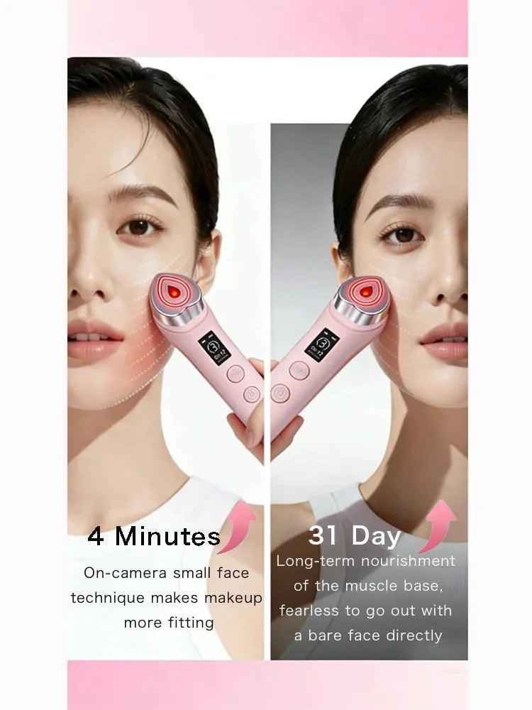 5 Color Portable LED Facial Beauty Device EMS Microcurrent Lifting Face Neck therapy Wand LED Vibration Massager Skin Tool