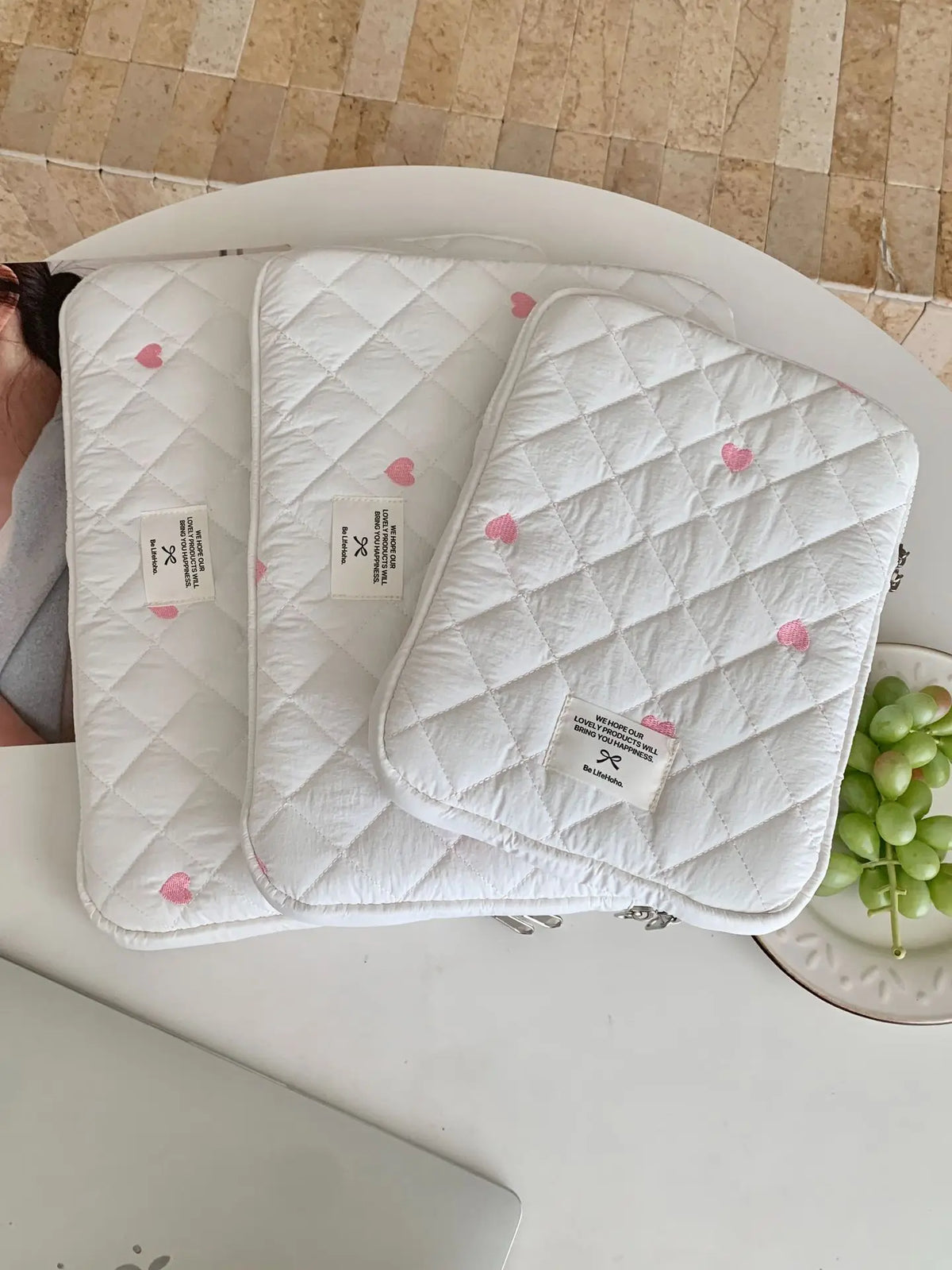 Cute Print Love Embroidery Laptop Bag 11 13.3 14 15 15.6 16 Inch Computer Bag Protection Case Laptop Sleeve Computer Case Bag