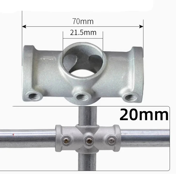 20/25mm Round Tube Pipe Joint Pipe Fitting Aluminum Alloy Steel Pipe Connectors DIY Clothes Hanger Plant Rack Shed