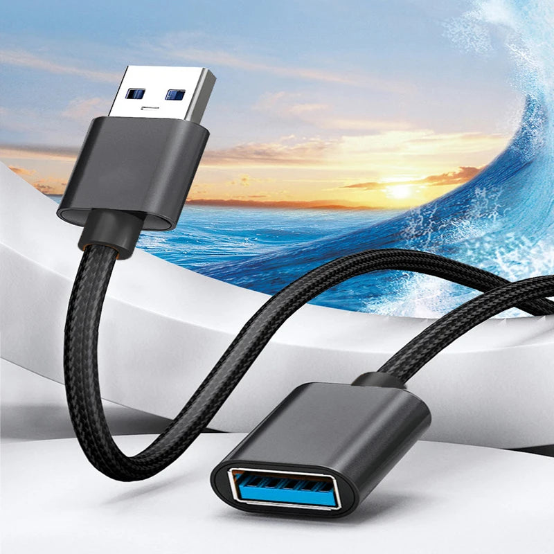 USB Extension Cables for Keyboards, Mice, Game Consoles, and Other Devices, Available in Four Colors.