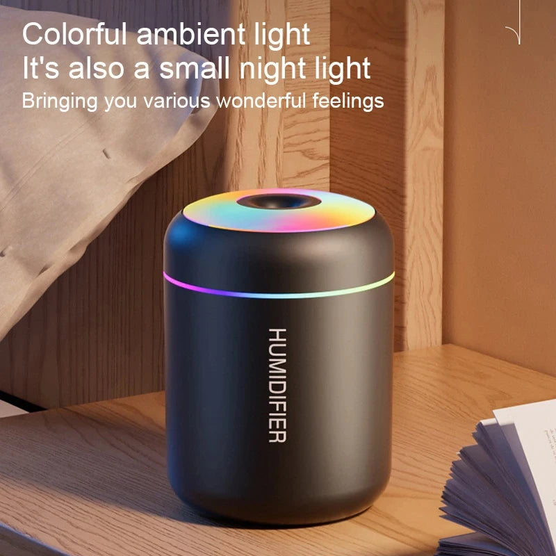 HOMEFISH Mini Air Humidifier Usb Aroma Diffuser Essential Oil Purifier Cool Mist Sprayer Home Bedroom LED Desktop Humidificador