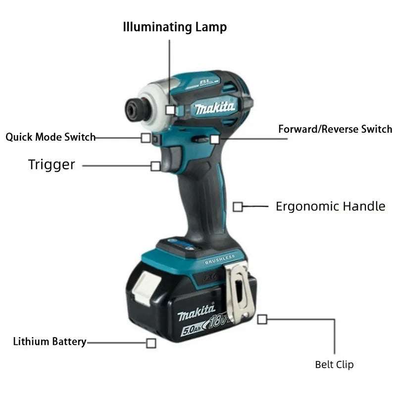 2026 Makita DTD172 Cordless Impact Driver 18V LXT Brushless Motor 180 N·M Electric Drill for Wood & Bolt T-Mode