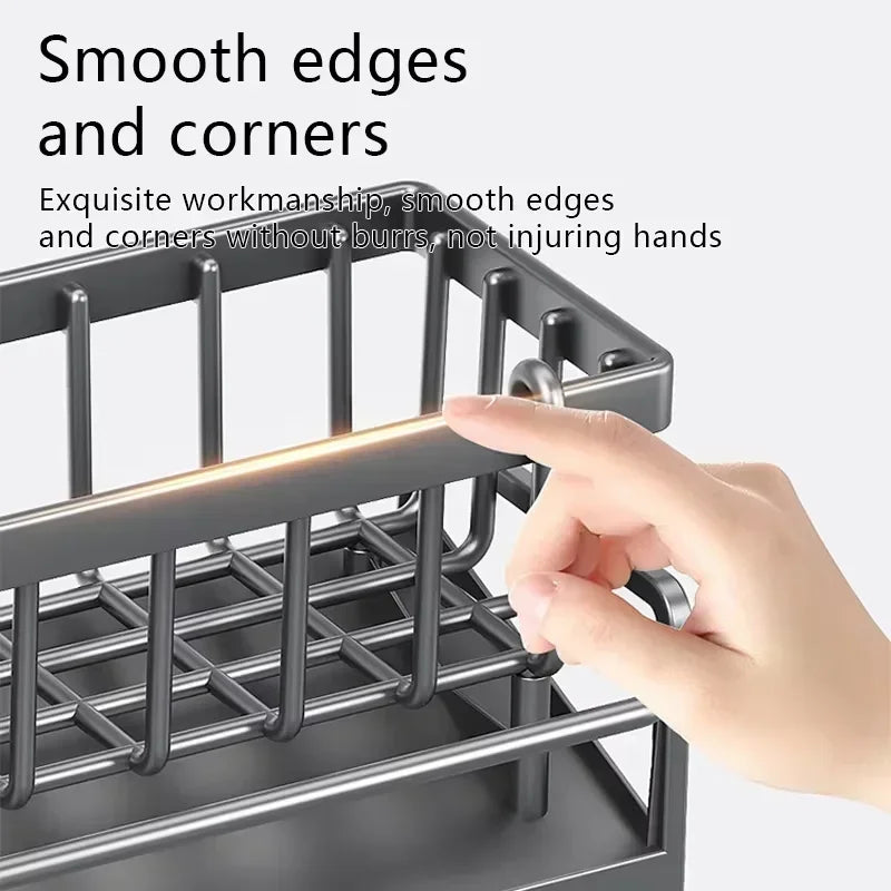 Kitchen Sink Drain Rack Organizer ABS Plastic Self-draining Sink Shelf Soap Sponge Holder Dishcloth Towel Rack filter basket