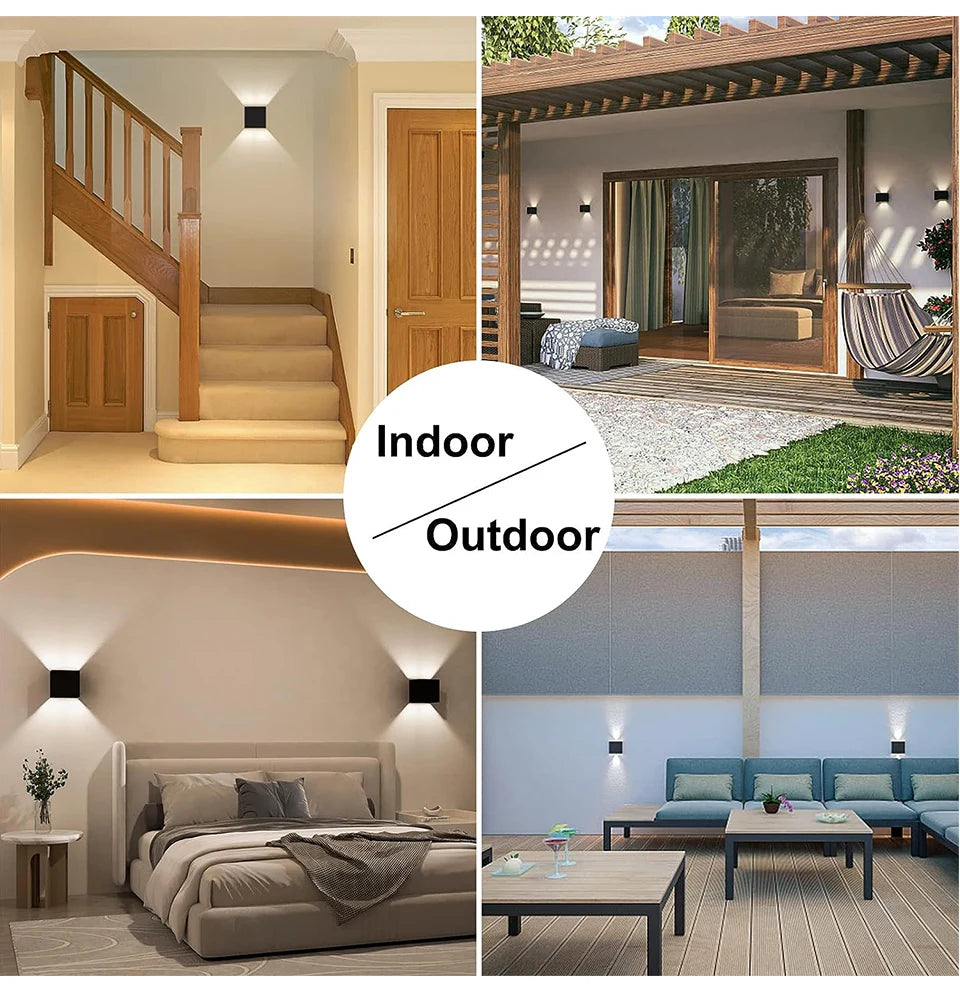 LED Wall Lamp 7W 100-240V Outdoor / Indoor Porch Garden Wall Lamp For Bedroom Bedside Lighting Up and Down Adjustable Wall Light