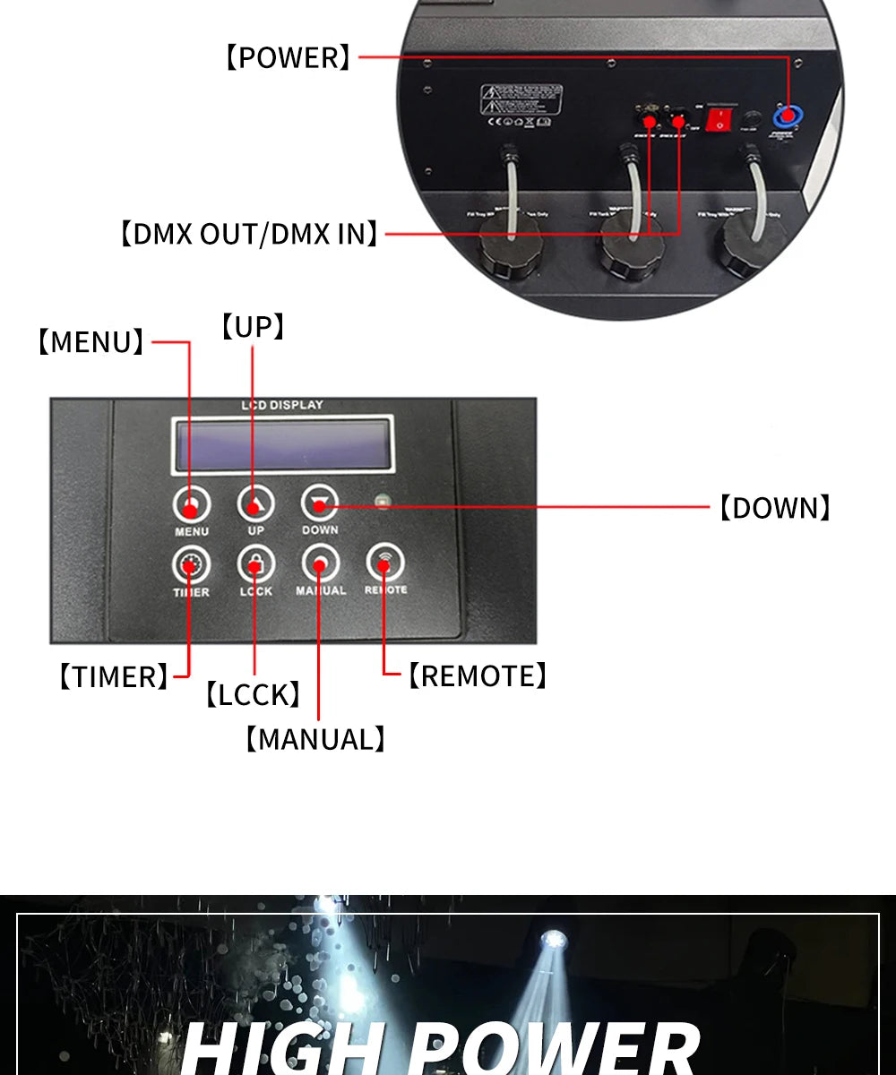 3000W 1500W LED Smoke Bubble Machine Four Holes Double Holes Party Wedding Bubble Spray Machine DMX for Stage Special Effect