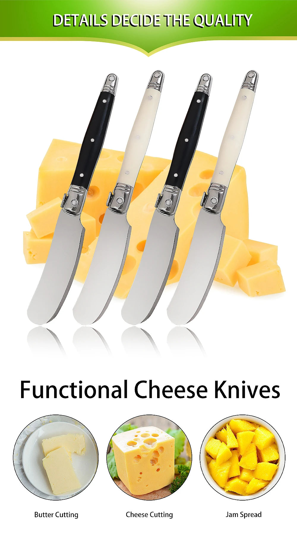 Jaswehome Butter Knife Cheese Dessert Spreaders Toast Breakfast Jam Knife Cream Knives Dessert Tools Kitchen Gadgets