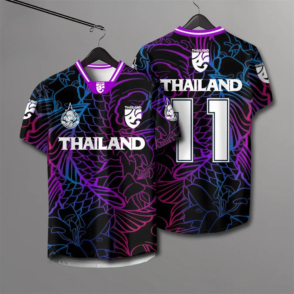 Thailand 3D Printed Short Sleeved Summer Street T-shirt Men's Breathable T-shirt Lightweight And Comfortable Short Sleeved Tops