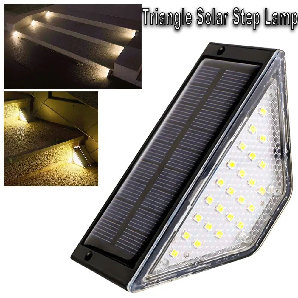 Triangle Solar Step Lamp Warm Light Garden Decoration Stair Light Atmospheric Ornament LED Outdoor Floor Light Garden Path