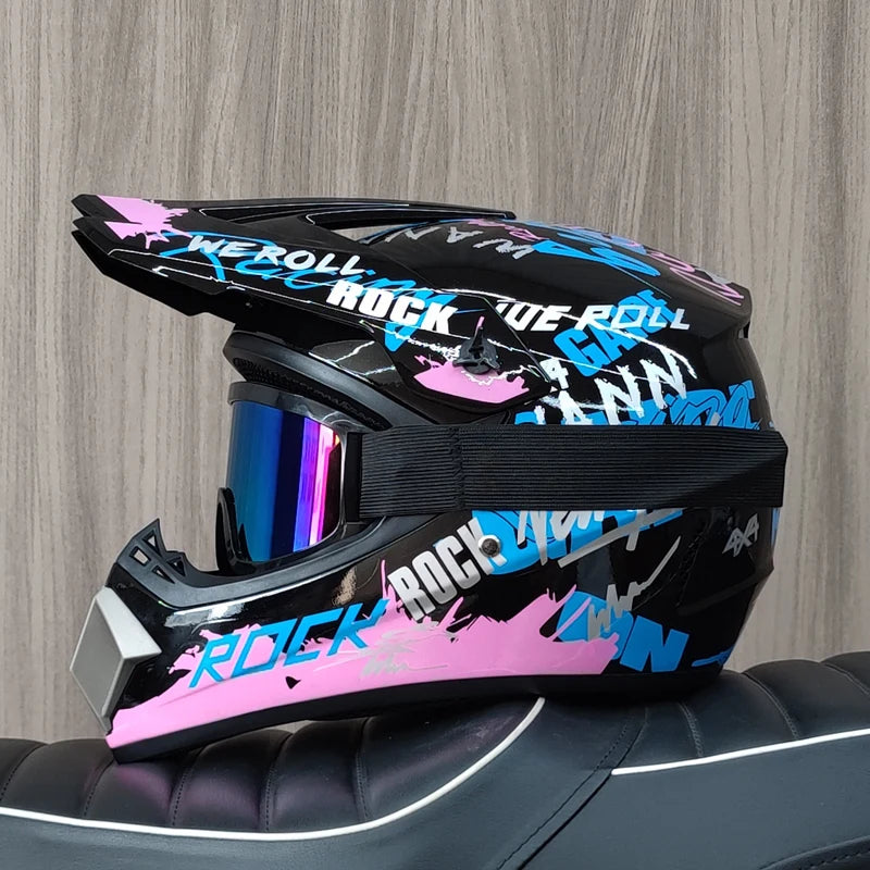 Off Road Motorcycle Helmet DOT Certified Motocross Dirt Bike Helmet ATV MX Downhill Racing Full Face Helmet Casco Moto Capacete